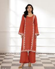 2 Piece - Embroidered Pashmina Suit