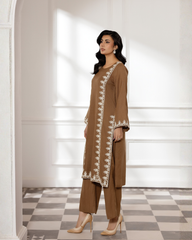 2 Piece - Embroidered Pashmina Suit