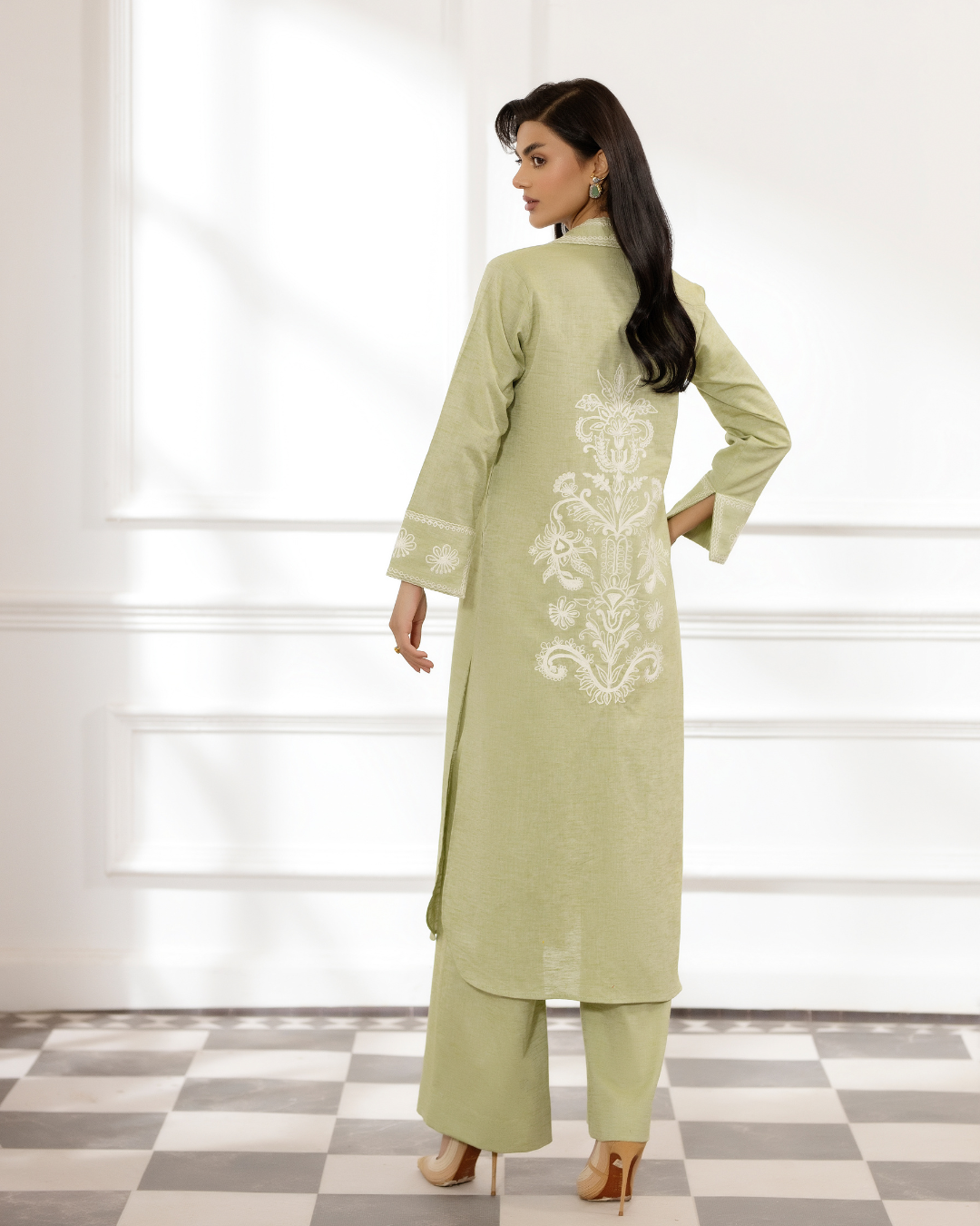 2 Piece - Embroidered Khaddar Suit