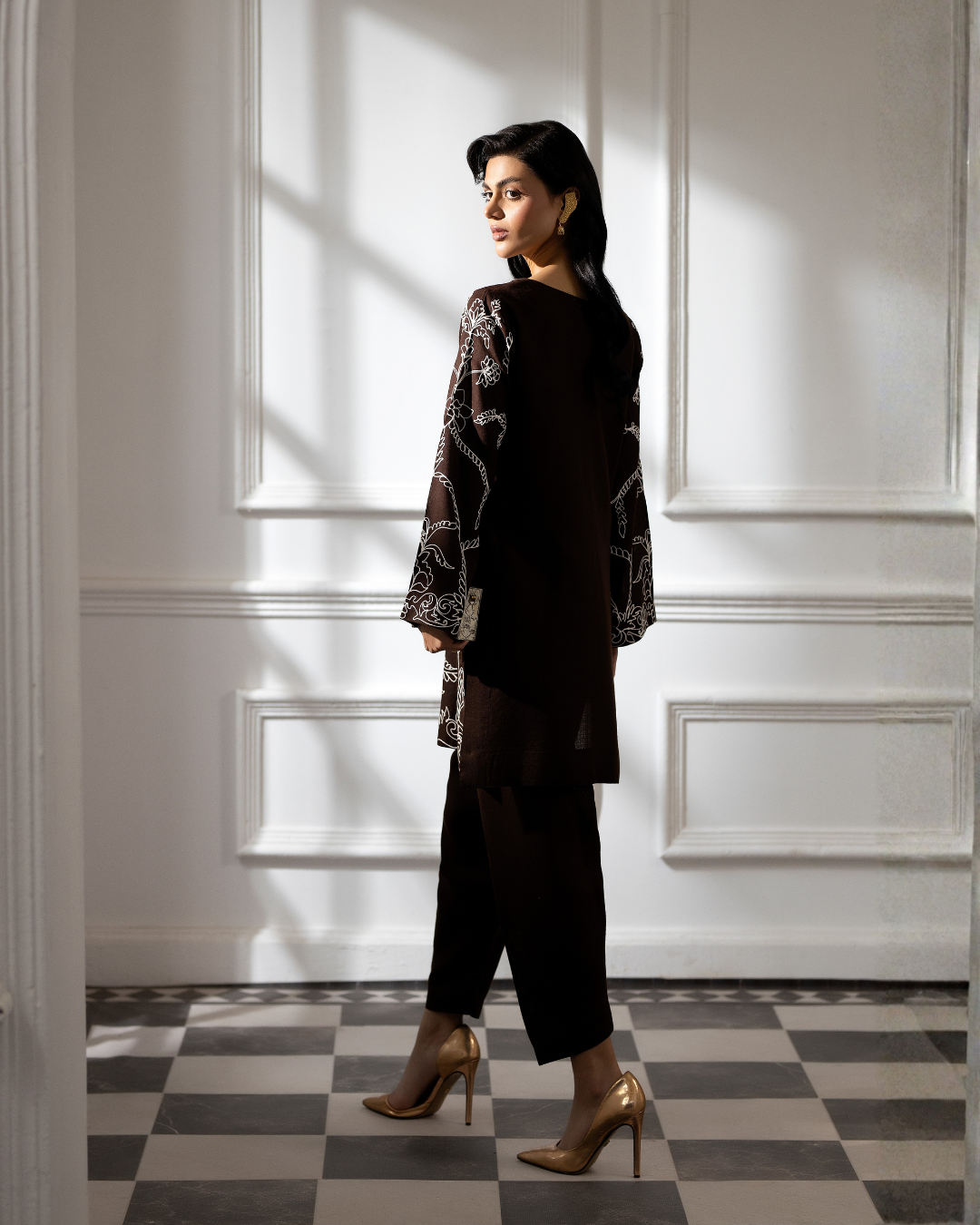 2 Piece - Embroidered Pashmina Suit