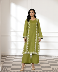 2 Piece - Embroidered Pashmina Suit