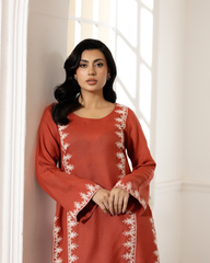 2 Piece - Embroidered Pashmina Suit
